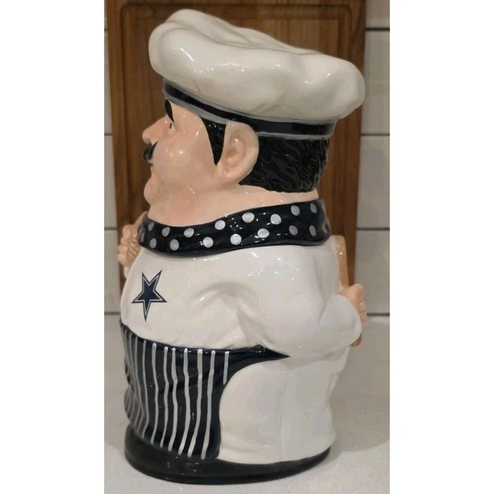 Dallas Cowboy's Traditional Ceramic Chef Cookie Jar